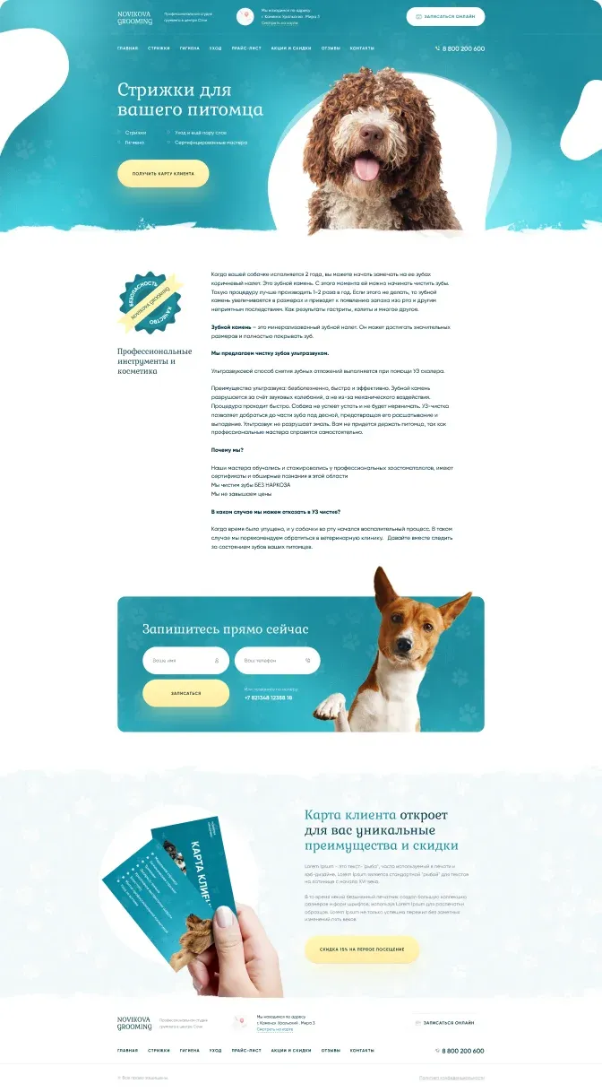 Novikova Grooming — Стрижки · Полная страница