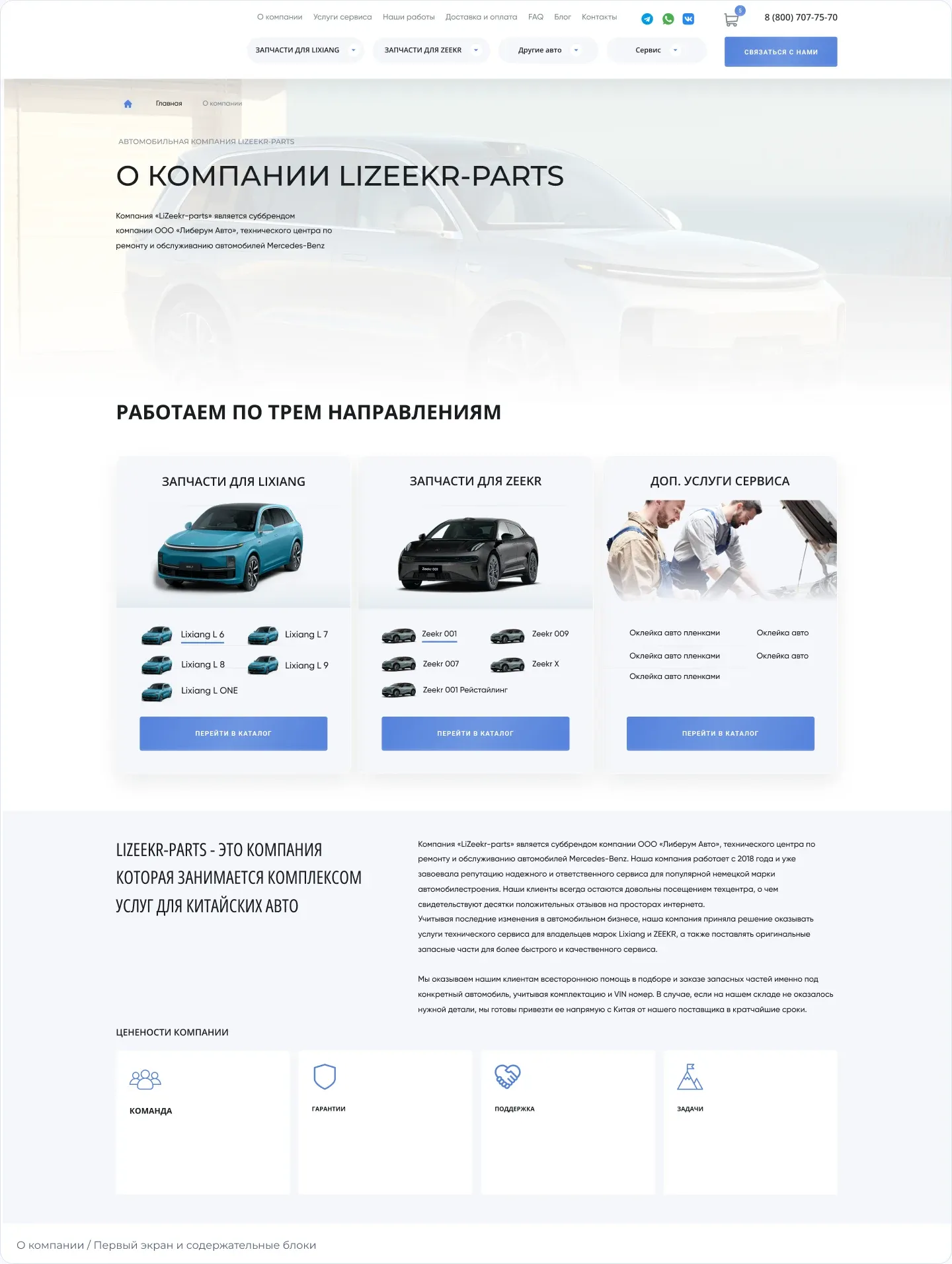 LiZeekr Parts — За каталогом — команда и её работа